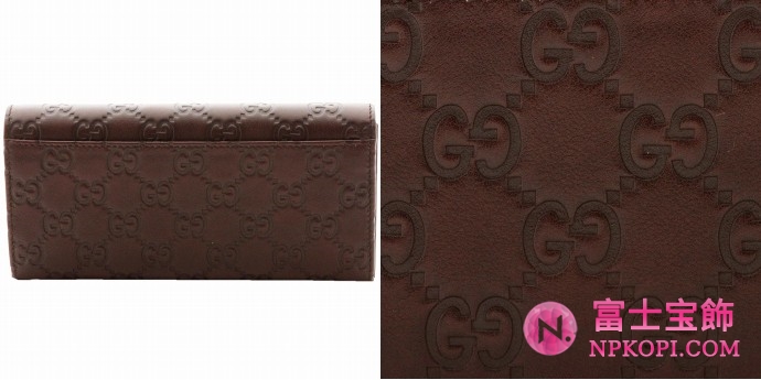 GUCCI/グッチ 2012年春夏MEN BARグッチシマGG柄G刻印バー付き2つ折り長財布 233112 AA61R 2019 
